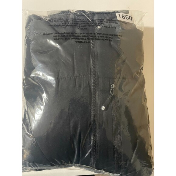 Hi-Tec Jacket Mens M Black Rain Coat Full Zip Warm Lightweight - Picture 9 of 9